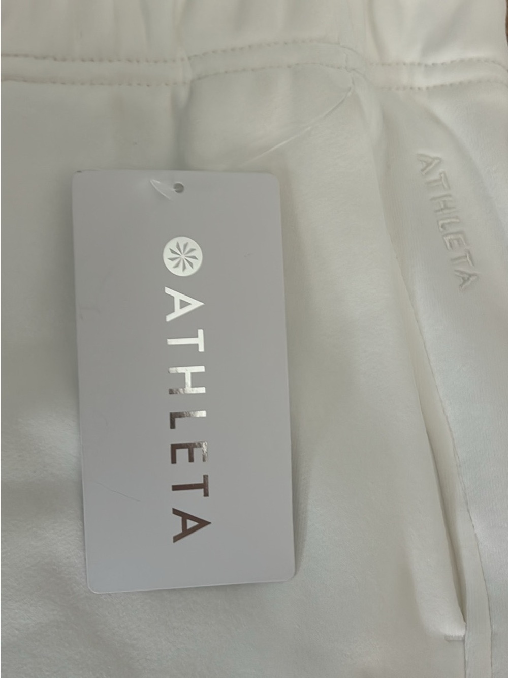 Athleta Men's White Athletic Drawstring Shorts - Clean White - Picture 2 of 5
